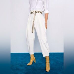 Zara Ivory‎ Oversized Trousers size M new